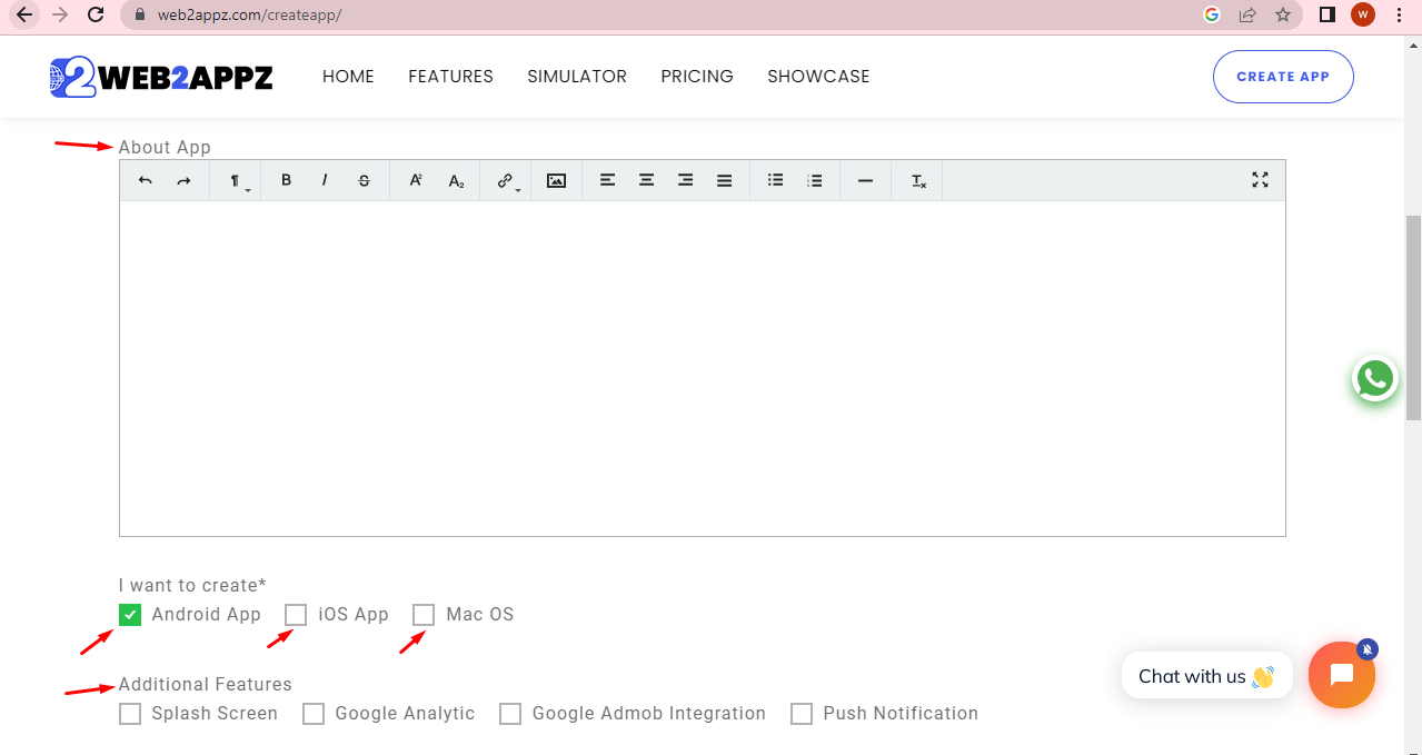 Additional Features - Web2appz Additional Features - Web2appz